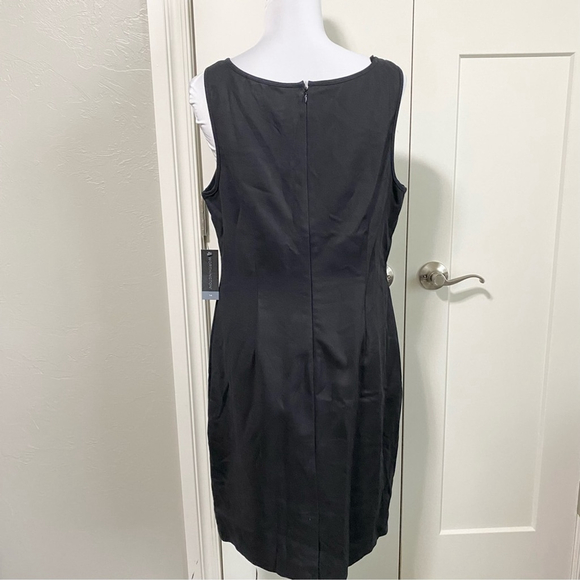 Worthington black sheath dress with lace sheer top detail sleeveless NWT size 14 - Picture 7 of 13